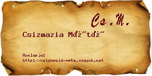 Csizmazia Máté névjegykártya