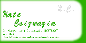 mate csizmazia business card